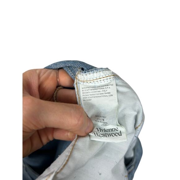 Vivienne Westwood High Rise Wide Leg Button Fly Jeans Sz Large - Picture 9 of 11